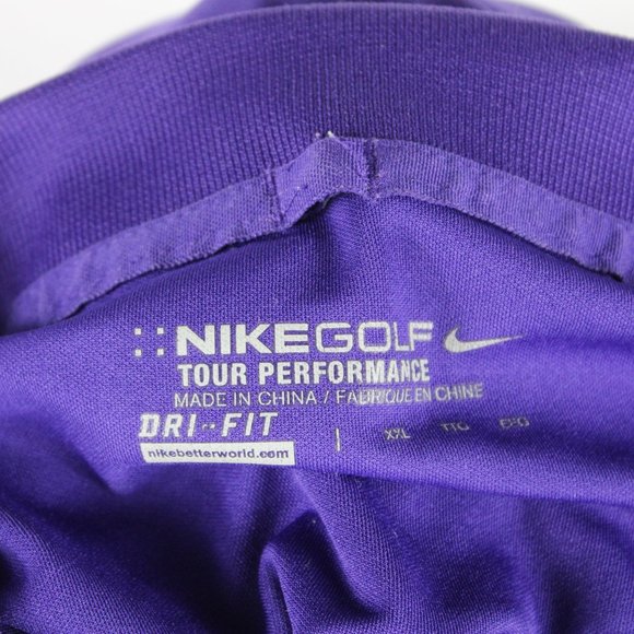 PURPLE DRI-FIT NIKE GOLF TOUR PERFORMANCE POLO SHIRT MENS XXL 2XL PGA - Picture 7 of 7